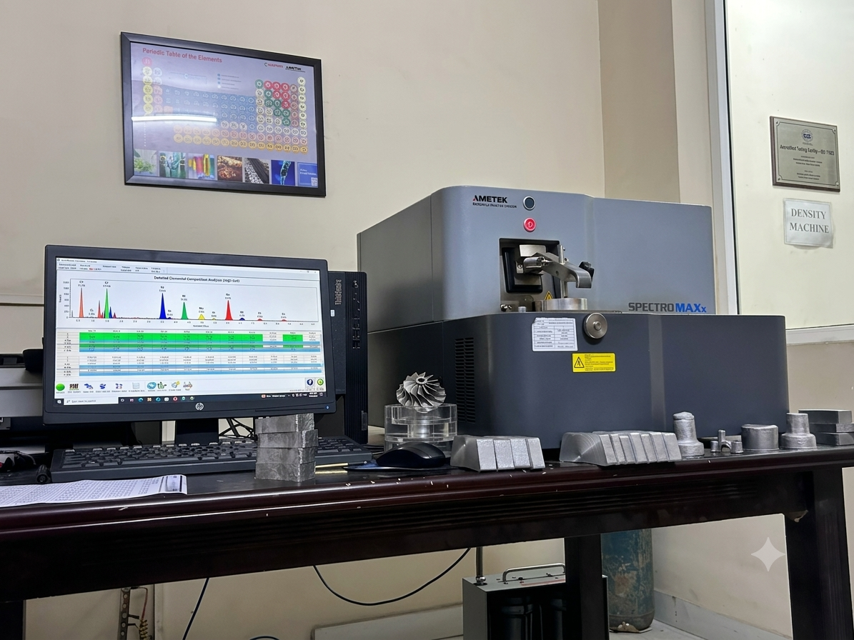 Spectromax metal analyser used to verify the chemical composition and grade of aluminium and zinc alloys in the PSY laboratory